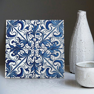 Indigo Azulejo Blauwe Portugese Lissabon Decoratie Tegeltje
