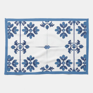 Indigo Azulejo Blauwe Portugese Lissabon Decoratie Theedoek