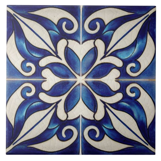 Indigo Azulejo Blue Portugal Decoratief C Tegeltje (Voorkant)