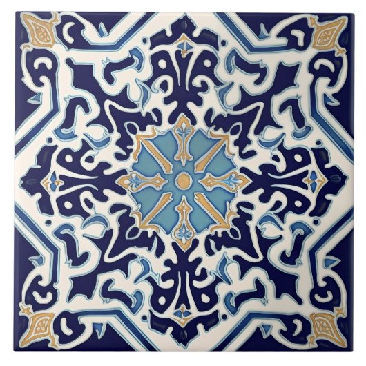 Indigo Azulejo Blue Portugal Decoratief C Tegeltje (Voorkant)