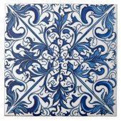Indigo Azulejo Blue Portugal Decoratief C Tegeltje (Voorkant)
