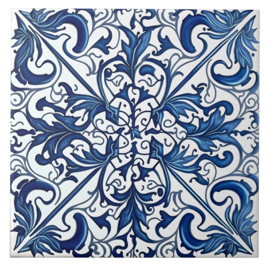 Indigo Azulejo Blue Portugal Decoratief C Tegeltje (Voorkant)