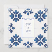 Indigo Azulejo Blue Portugal Decoratief Kaart (Achterkant)