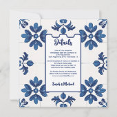 Indigo Azulejo Blue Portugal Decoratief Kaart (Voorkant)