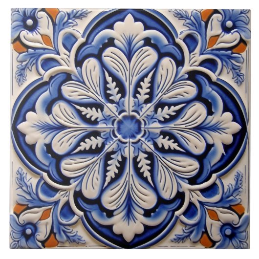 Indigo Azulejo Blue Portugal Decoratief Tegeltje (Voorkant)