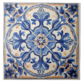 Indigo Azulejo Blue Portugal Decoratief Tegeltje (Voorkant)
