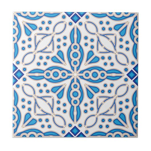 Indigo Azulejo Blue Portugal Decoratief Tegeltje (Voorkant)