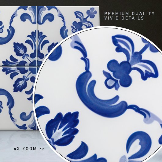 Indigo Azulejo Blue Portugal Decoratief Tegeltje