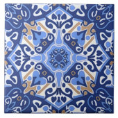 Indigo Azulejo Blue Portugal Decoratief Tegeltje (Voorkant)