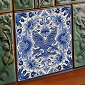 Indigo Azulejo Blue Portugal Lissabon Birds Tegeltje