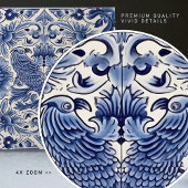 Indigo Azulejo Blue Portugal Lissabon Birds Tegeltje