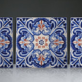 Indigo Azulejo Blue Portugal Lissabon Duotone Tegeltje