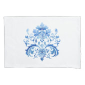 Indigo Azulejo Blue Portuguese Lisbon Botanical Kussensloop (Voorkant-Links)