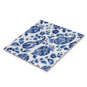 Indigo Azulejo Blue Portuguese Lisbon Botanical Tegeltje (Zijkant)