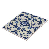 Indigo Azulejo Blue Portuguese Lisbon Botanical Tegeltje (Zijkant)