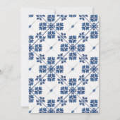 Indigo Azulejo Blue Portuguese Lisbon Decorative Kaart (Achterkant)