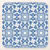 Indigo Azulejos Ceramic Decoration Kartonnen Onderzetters (Voorkant)