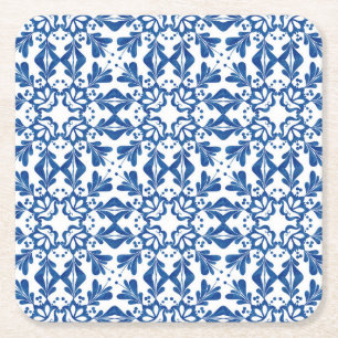 Indigo Azulejos Ceramic Decoration Kartonnen Onderzetters