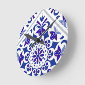 Indigo Azulejos Portugese Blauwe en witte tegels Ronde Klok (Hoek)