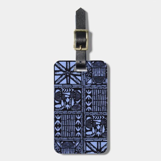 Indigo Batik Quilt - Blauw Bagagelabel (Voorkant verticaal)