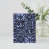 Indigo Batik Quilt - Blauw Briefkaart (Staand voorkant)