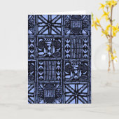 Indigo Batik Quilt - Blauw Kaart (Gele Bloem)