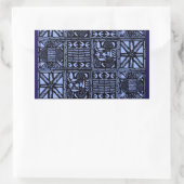 Indigo Batik Quilt - Blauw Rechthoekige Sticker (Tas)