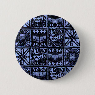 Indigo Batik Quilt - Blauw Ronde Button 5,7 Cm