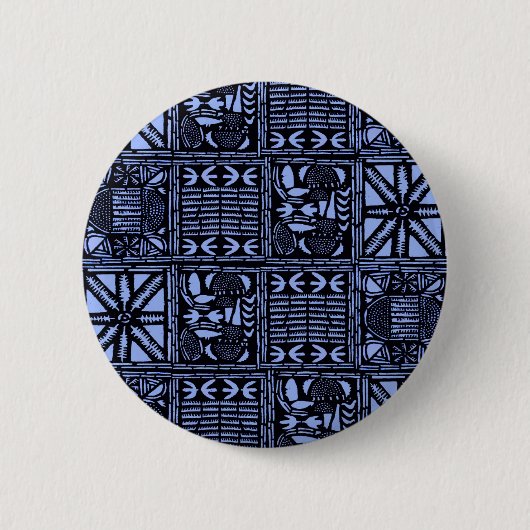 Indigo Batik Quilt - Blauw Ronde Button 5,7 Cm (Voorkant)