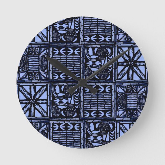 Indigo Batik Quilt - Blue Ronde Klok (Voorkant)