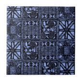 Indigo Batik Quilt - Blue Tegeltje (Voorkant)