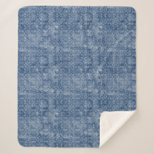 Indigo Batik Sherpa Blanket