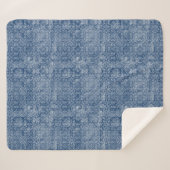 Indigo Batik Sherpa Blanket Sherpa Deken (Voorkant (horizontaal))
