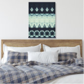 Indigo Beauty Shibori Canvas Print (Insitu (Slaapkamer))