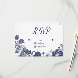 Indigo Belle Vintage RSVP-antwoordkaart RSVP Kaartje