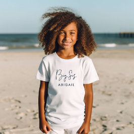 Indigo Big Sis Aangepaste naam T-shirt