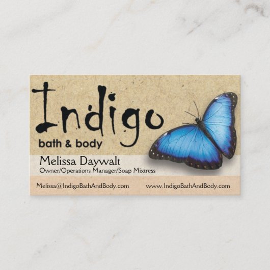 Indigo Biz Cards - Melissa Visitekaartje (Voorkant)