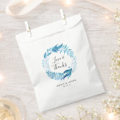 Indigo bladeren | Gepersonaliseerde bruiloft Dank  Bedankzakje (Geknipt)