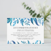 Indigo bladeren | Trouwhotelaccommodatie Informatiekaartje (Staand voorkant)