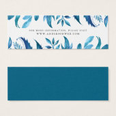 Indigo bladeren | Trouwwebsite Kaarten Mini Visitekaartjes (Voorkant /achterkant)