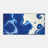 Indigo Blau Abstract Modern Professioneel Bureaumat (Voorkant)