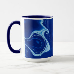 Indigo Blau Abstracte Aquarel Gepersonaliseerd Mok
