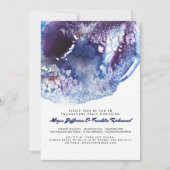Indigo Blau Modern Watercolor Verlovingsfeest Kaart (Voorkant)