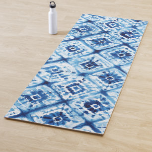 Indigo Blau Patroon Shibori Tie Dye Abstract Yogamat