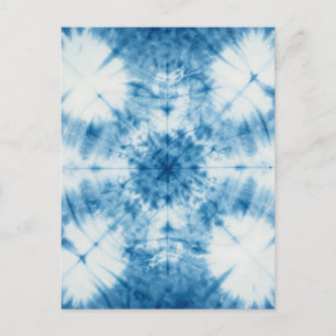 Indigo Blau Shibori Tie Dye Patroon Briefkaart