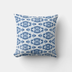 Indigo Blau Shibori Tie Dye Patroon Kussen