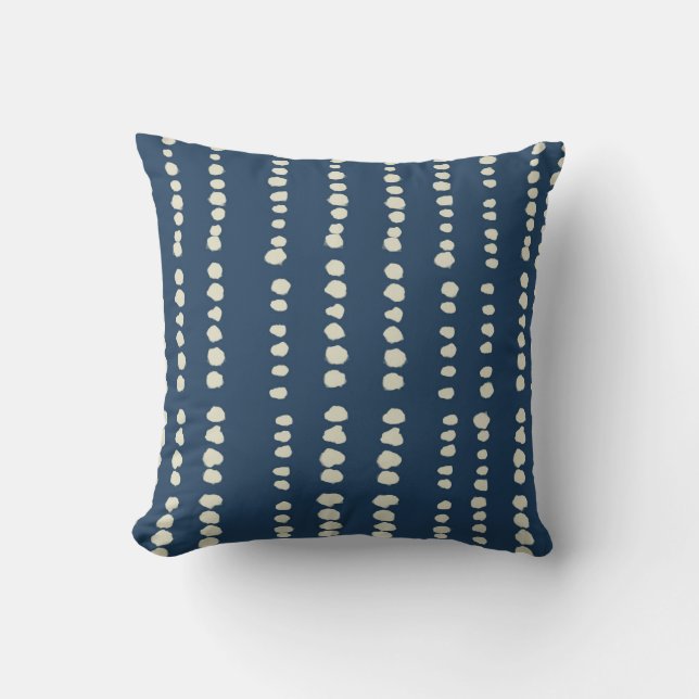 Indigo Blau Tie Dye Shibori Kussen (Voorkant)