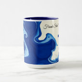 Indigo Blauw Abstract Aquarel Gepersonaliseerd Mok (Midden)