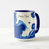 Indigo Blauw Abstract Aquarel Gepersonaliseerd Mok (Voorkant rechts)