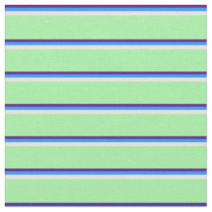 Indigo, Blauw, Beige, en Groen Patroon Stof